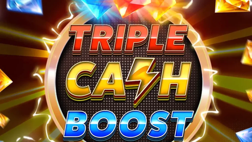 Tampilan visual neon futuristik pada slot Triple Cash Boost